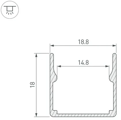Профиль WPH-FLEX-1616-1000 ANOD (Arlight, Алюминий) 053418