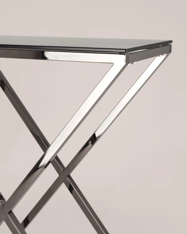 Консоль Stool Group ИНСИГНИЯ 115*30 сталь темный хром стекло smoke УТ000001969