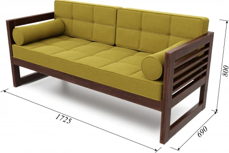 Диван Arsko прямой Сега Б орех рогожка горчичная