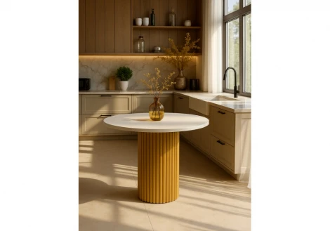 Кухонный стол Notta Барел 90 белый / золото