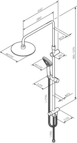Душевая стойка Am.Pm Gem F0790000