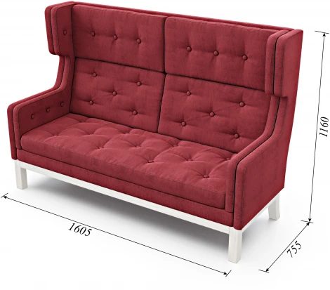 Диван Arsko Айверс Хай Беленый дуб шенилл красный