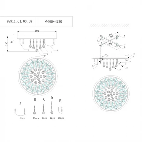 Потолочная люстра Wedo Light Pirret 78911.01.03.08