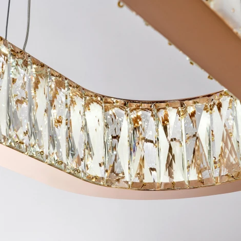 Подвесная люстра светодиодная хрустальная с регулировкой цветовой температуры Modelux ML.6985.800.300P GD