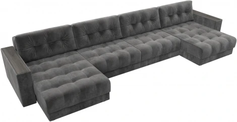 Диван П-образный с декором Лига-049 НПБ Лонг Лига Диванов (Велюр) арт.128576