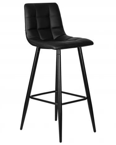 Набор 2 шт Стул барный DOBRIN NICOLE (черные матовые ножки, черная экокожа (P-01))