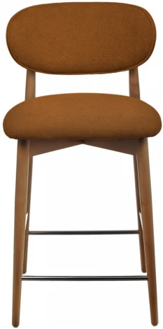 Стул полубарный Lucas 3 терракотовый букле с ножками цвета орех Bradexhome арт.RF 0802
