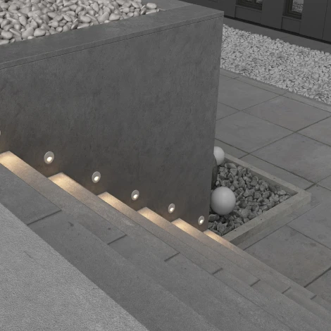 Подсветка ступеней лестницы встраиваемая Bil O015SL-L3W3K (LED, 220V, круглые, IP54)