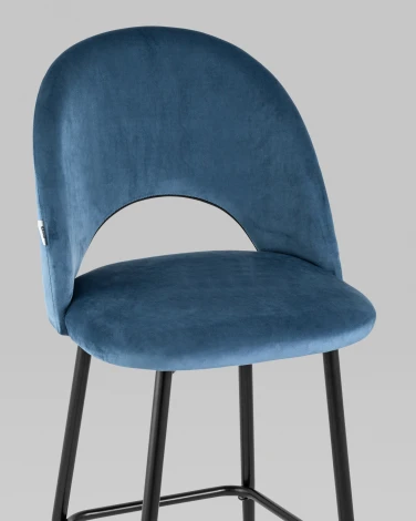 Стул барный Меган SN велюр пыльно-синий Stool Group УТ000042225