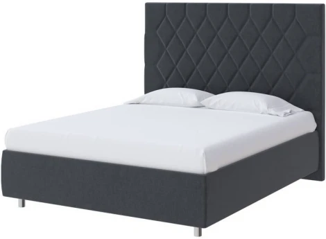 PROxSON Кровать Rhomby без основания (Ткань: Рогожка Тетра Графит) 80x200
