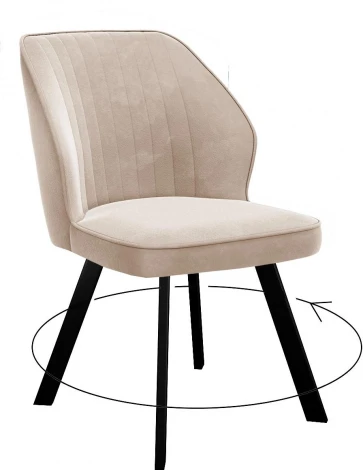 Стул DikLine 232 поворотный B03 BEIGE, ножки черные