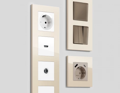 Рамка Ambrella Volt ALFA Qubi (Бежевый глянец) 2-ая AF250302