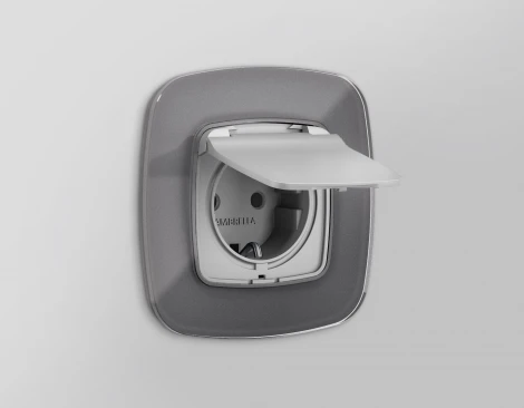 Рамка Ambrella Volt OMEGA Radian (Антрацит серый Стекло органическое) 1-ая OF320651