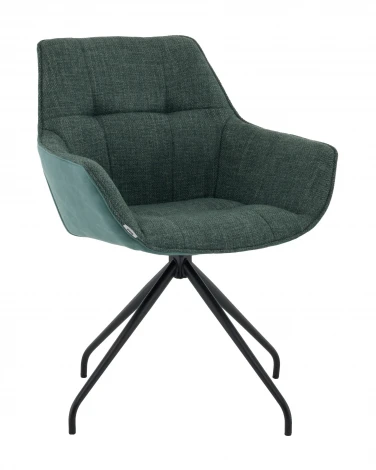 Кресло вращающееся Кимберли рогожка/замша зеленый Stool Group арт.УТ000041752