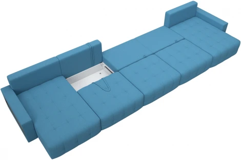 Диван п-образный с полками Лига-053 НПБ МегаЛонг Лига Диванов (Рогожка) арт.129002