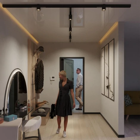 Трековый светильник трехфазный светодиодный Novotech Vector 359955 черный диммир. со сменой цв.температуры, пульт ДУ/Tuya Smart Life LED 10W 90-240V