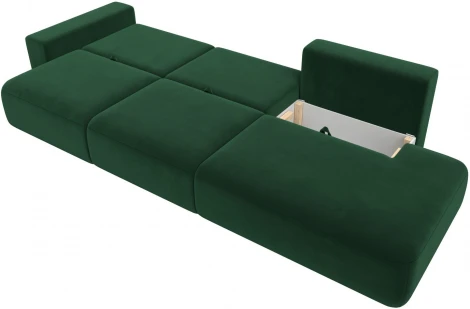 Диван прямой Лига-036 НПБ Модерн Лонг подлокотник слева (Зеленый/Велюр) Лига Диванов арт.121359L