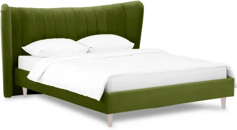 Кровать Queen II Agata L ОГОГО (арт.574774), (Ткань/Зеленый)