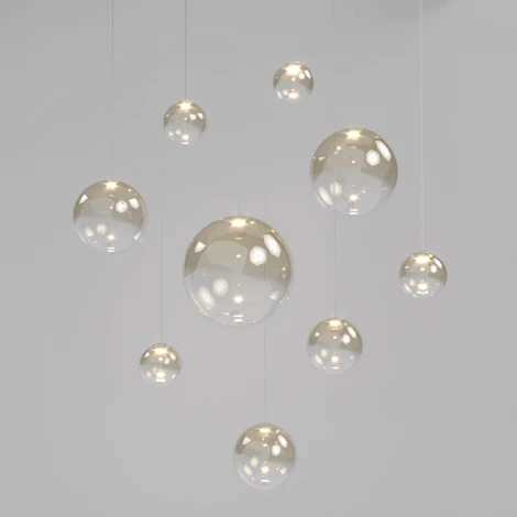 Подвесной светильник светодиодный Eurosvet WONDER со стеклянным плафоном 50230/1 LED янтарный (на проводе, шар)