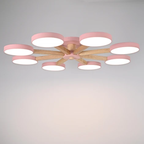 Потолочная люстра Wi-Fi на штанге Turna 8 Pink By ImperiumLoft Turna01 (LED, 220V, пульт управления, голосовое управление, умный дом - Алиса)
