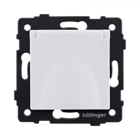 Розетка штепсельная SCHUKO 16A/250 В с крышкой, белый Kollinger REA-006WH для Aspekt, Eleganz, Reflex