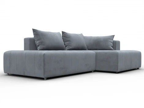 Диван угловой Лига-103 НПБ угол правый (ДСП,Брус,Фанера,Велюр/Серый) Лига Диванов 134807