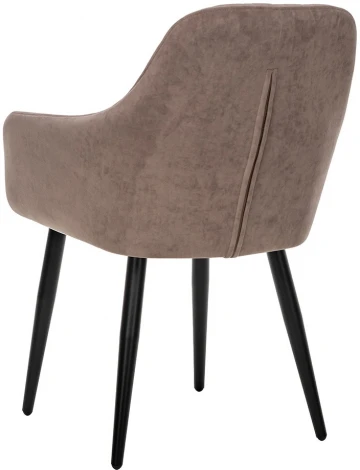 Стул с подлокотниками Слим, каркас Черный, велюр Латте Leset