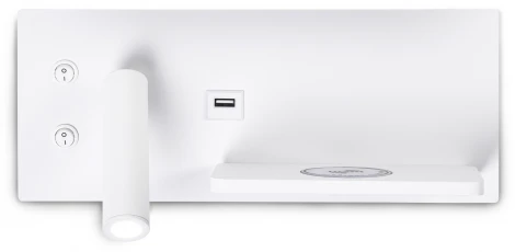 Настенный светодиодный светильник с выключателем, USB и беспроводной зарядкой Wall FW2971 Ambrella