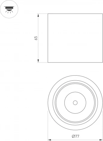 Светильник SP-DICE-R77-10W Day4000 (BK, 24 deg, 230V) (Arlight, IP54 Металл) 046625