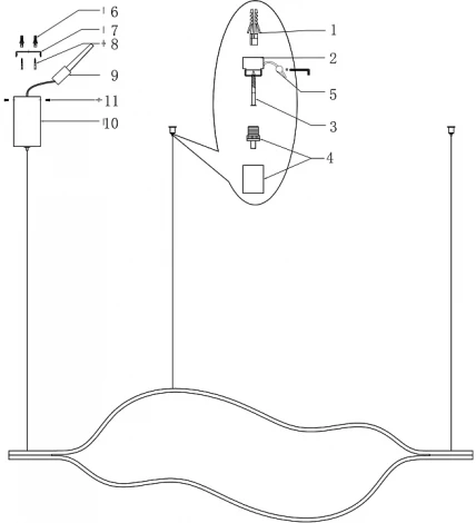 Подвесной светодиодный светильник Tape Light L140 ImperiumLoft Trudy01 (177932-49) (220V, на тросе)