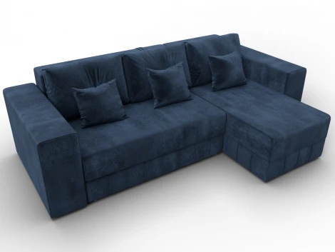 Диван угловой Лига-076 угол универсальный (ДСП/Пластик/Велюр/Синий) Лига Диванов 129848