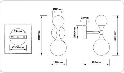Бра Ambrella High Light LH51053 (220V, шарики)