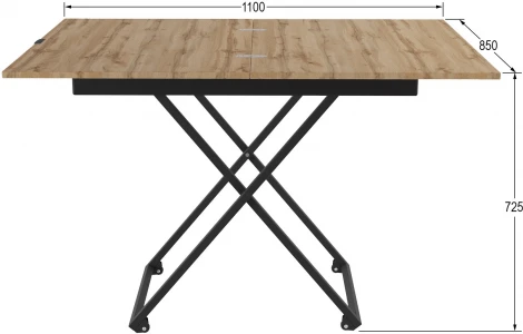 Стол универсальный трансформируемый АНДРЭ Loft ЛДСП дуб вотан/чёрный от фабрики Mebelik