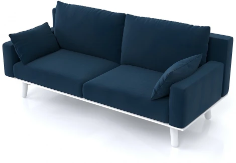 Диван Arsko прямой Колин белая эмаль велюр синий