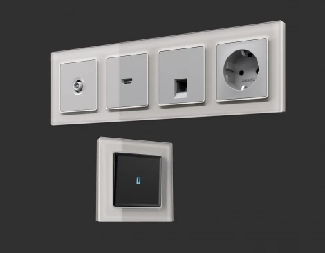 Рамка Ambrella Volt ALFA Platos (Серебро Стекло органическое) 5-ая AF330405