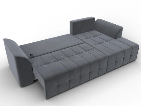 Диван угловой Лига-113 угол правый (ДСП,Велюр/Серый) Лига Диванов 136724