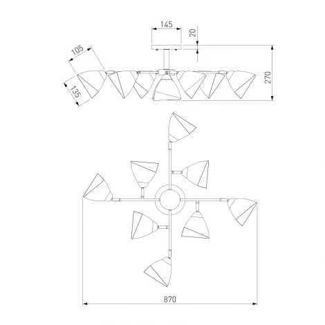 Потолочная люстра Eurosvet Paola 30126/8 золото