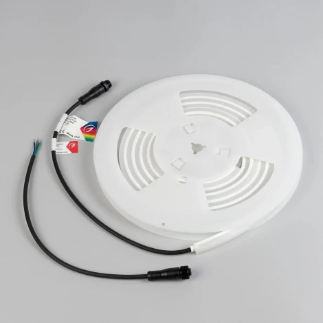 Светодиодная лента герметичная WAVE-TOP-PU-H120-10x10mm 24V RGB (10 W/m, IP68, 3m, wire x1) (Arlight, Вывод боковой) 052639
