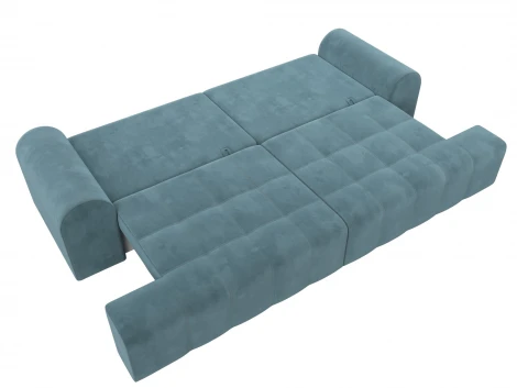 Диван прямой Лига-080 (ДСП/Пластик/Велюр/Бирюзовый) Лига Диванов 131115