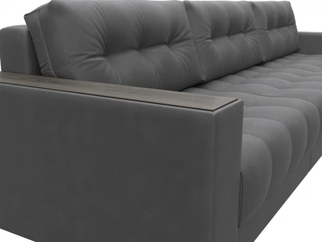 Диван прямой с декором Лига-049 НПБ Лонг Лига Диванов (Замша) арт.128445