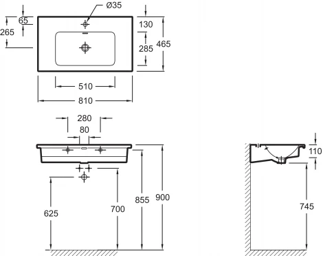 Раковина Jacob Delafon Vox EXAE112 80 см