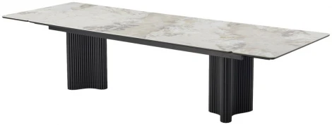 Стол АДАЖИО 240 (320) см цвет ПАНДОРА (PANDORA), керамика / Черный каркас M-City 64409