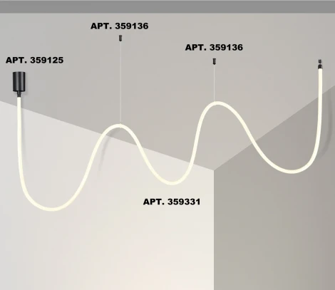 Гибкий неон Novotech Ramo 359331 KONST черный IP20 LED 4000K 38W 220V 3360Лм