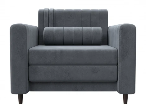 Кресло Лига-070 (ЛДСП,Брус,Фанера/Дерево/Велюр/Серый) Лига Диванов 132554