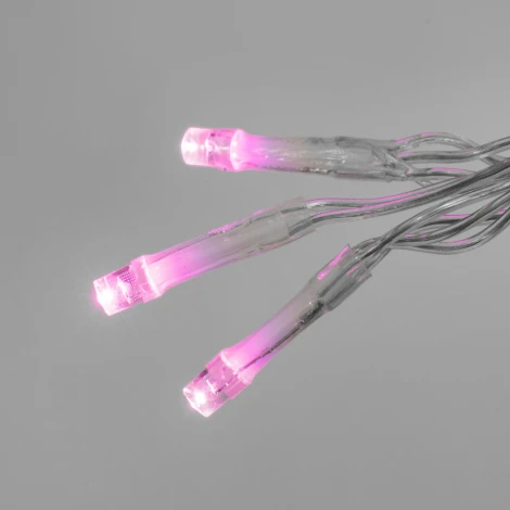 Бахрома светодиодная с эффектом мерцания, 12м. соединяемая, 195 светодиодов, розовый свет Uniel ULD-B12006-195/TTK PINK IP44