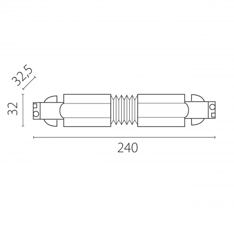 Коннектор гибкий к треку 5040xx-(F)/(R) Lightstar Quattro 504157-FR