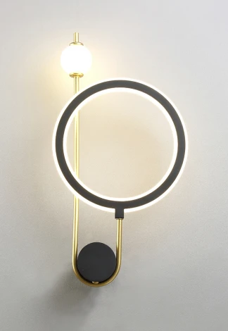 Бра CORIDA AP25W LED BLACK/GOLD Crystal Lux (220V, шар, кольцо)