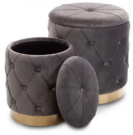 Комплект из 2 пуфиков серый MY iNTERNO Paris MY18A040-1(small+big)