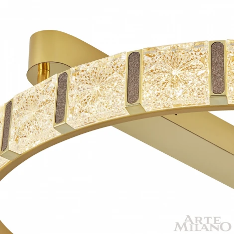 Потолочный светильник круглый Arte Milano Venezia 310183/D600 GD (регулировка яркости, LED, 220V, пульт управления, кольцо)