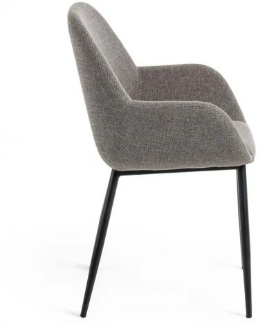 Обеденный стул La Forma (ex Julia Grup) Konna (Серый/ Металл,Пена,Сталь,Фанера)